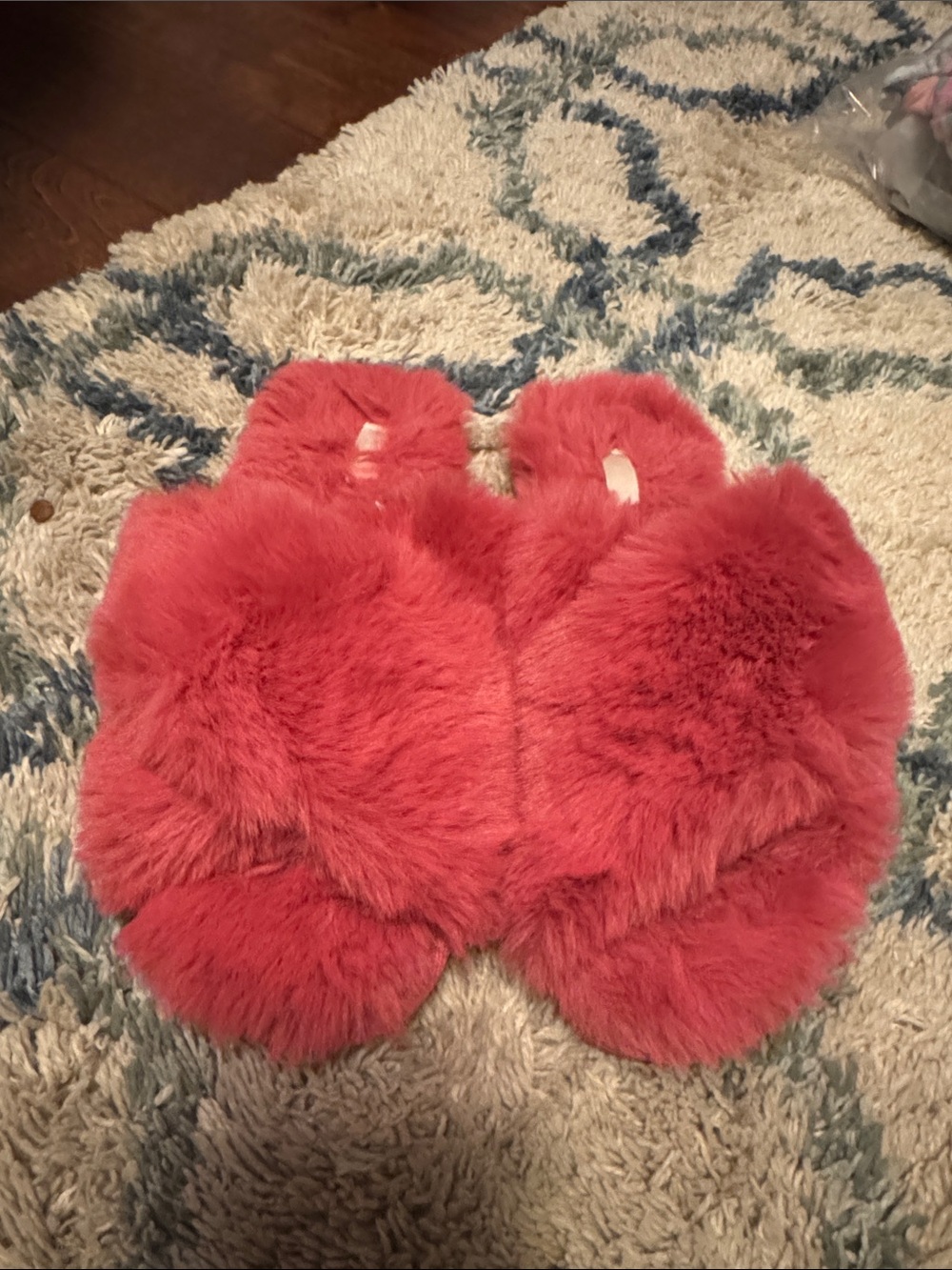 Fuzzy pink slippers